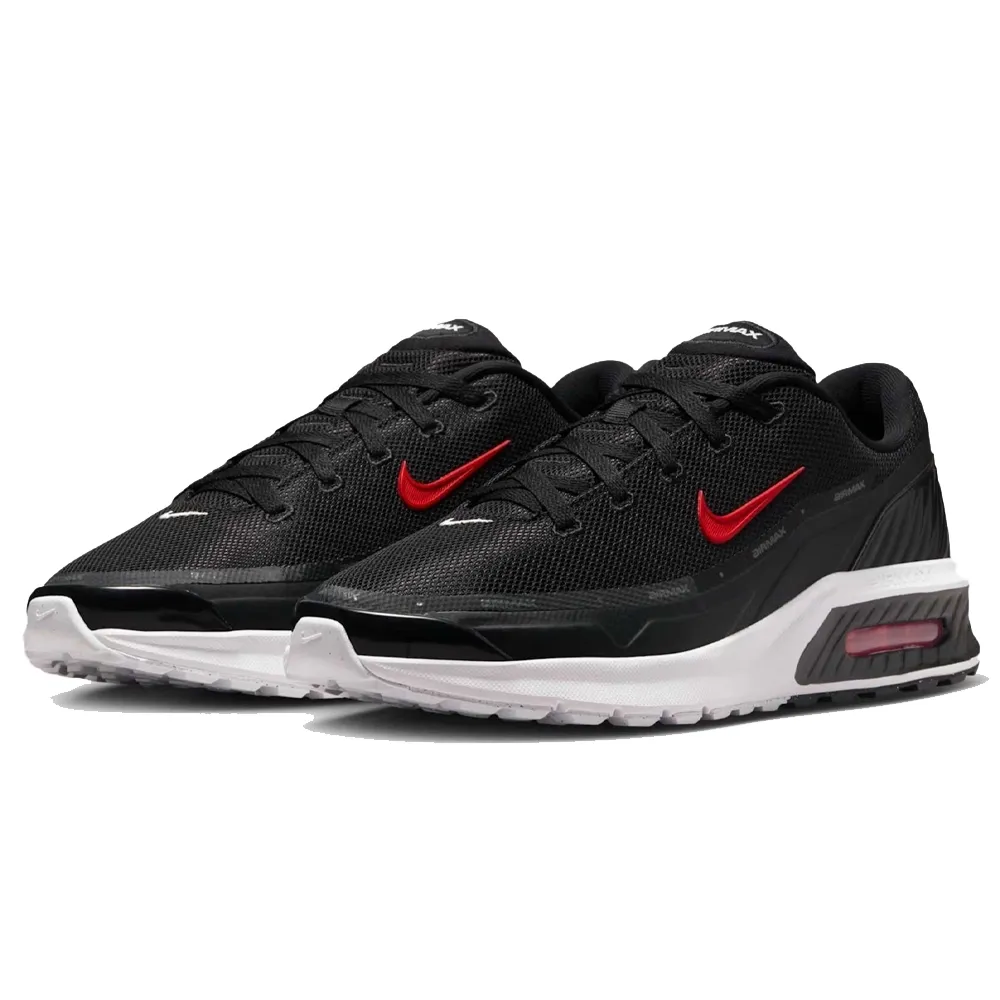 Vista traseira do tênis de treino Nike Air Max Bia Masculino preto mostrando logo AM
